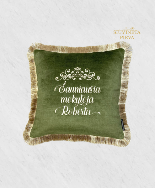 Siuvinėta pagalvėlė “Šauniausia mokytoja”