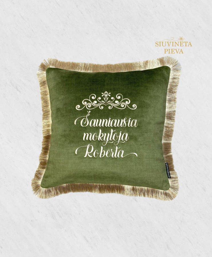 Siuvinėta pagalvėlė “Šauniausia mokytoja”