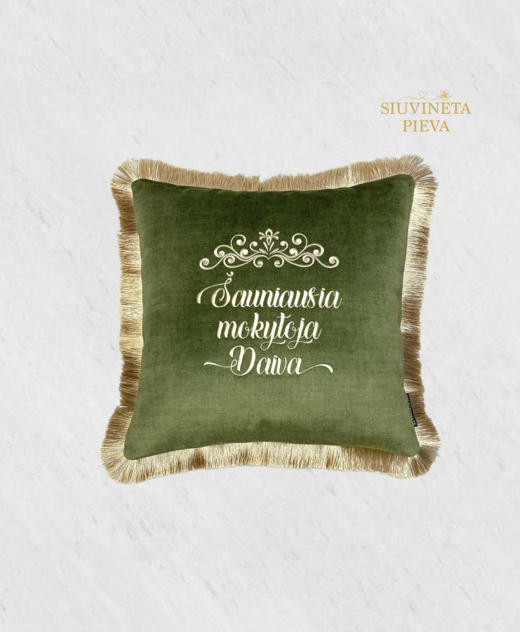 Siuvinėta pagalvėlė “Šauniausia mokytoja”