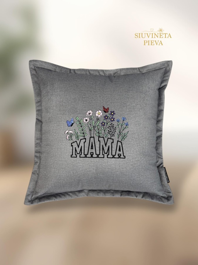 Dovana Mamai /pagalvėlė "Siuvinėta pieva"