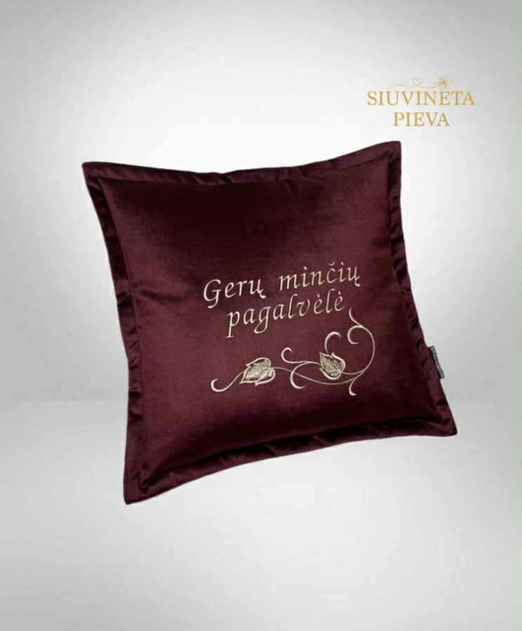 Siuvinėta "Gerų minčių" pagalvėlė